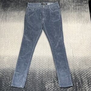 Serenade Corduroy Pants Mens 34x32 Blue Fitted Skinny Stretch 5 Pocket NWOT